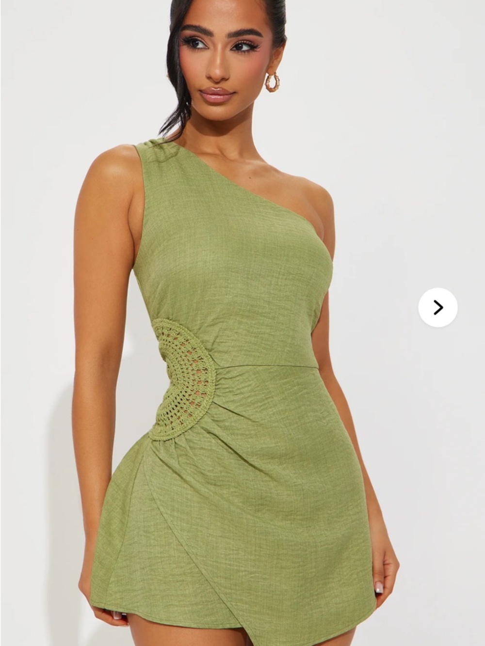 NWT Fashion Nova One-Shoulder Olive Mini Dress